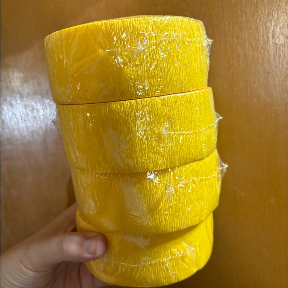 (Set of FOUR) Yellow Crepe Paper Rolls